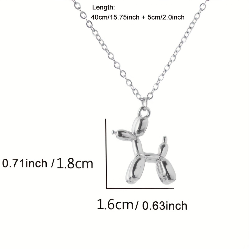 Stylish Cartoon Dog Pendant Necklace, 18K Golden Plated